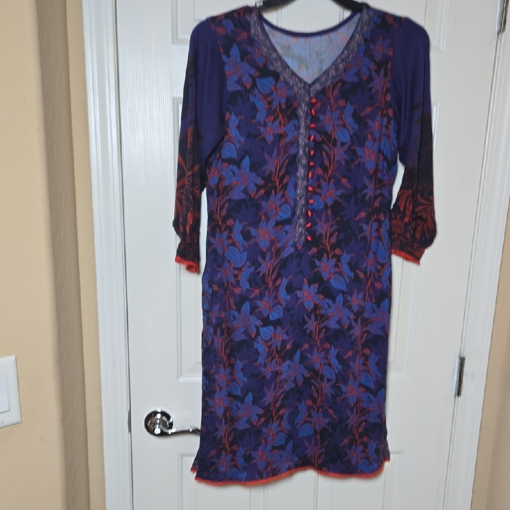 Hand Crafted Beautiful Tunic L Exotic Soft Elegant boho chic WHIMSY Artsy INDO - Picture 10 of 17